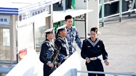 The three Chinese ships left Sydney Harbour on Friday afternoon. Photographer: Adam Yip