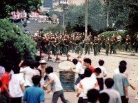 The arrival of the ships has clashed with the anniversary of the Tiananmen Square massacre in 1989. Picture: AFP